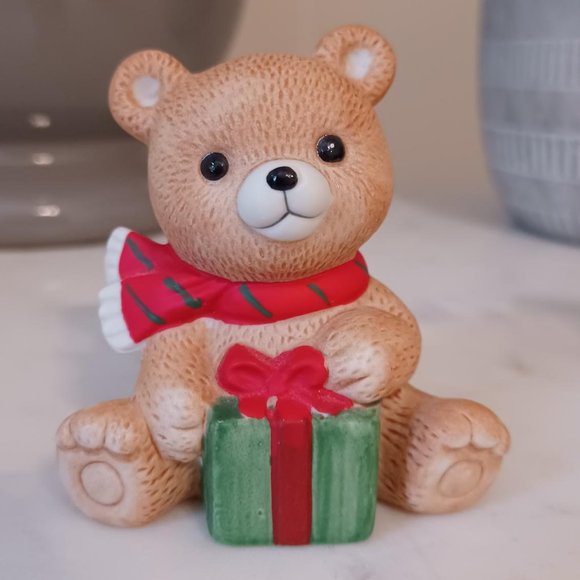 Porcelain Bisque Christmas Bears, Set of Two, Vintage - Picture 2 of 7